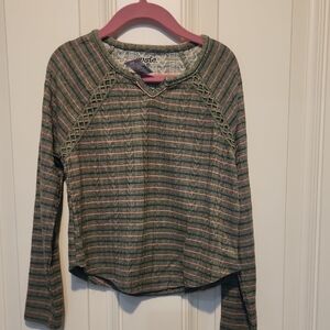 Striped Kids Sweatshirt with Lace Detailing